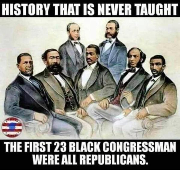 History that is never taught.  First 23 negroes in Congress were Republicans Black-republicans-race-racism