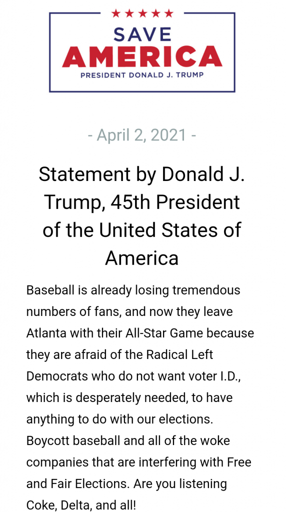 trumpboycottbaseball CITIZEN FREE PRESS